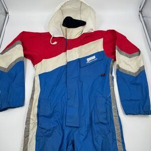 Vintage HondaLine Racing Snowmobile Suit One Piece Red Blue White